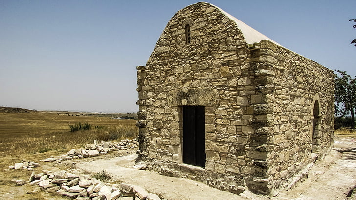 Кипър, tersefanou, Църква, стар, построен от камък, архитектура, православна