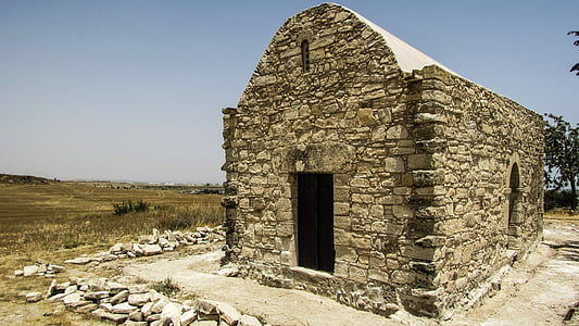 cyprus, tersefanou, church, old, stone built, architecture, orthodox