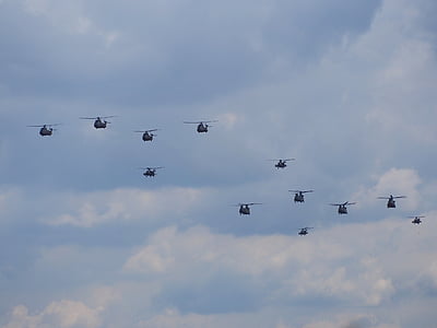 ヘリコプター, オランダ空軍軍楽隊, フライト, ショー, 形成, 軍事, 技術