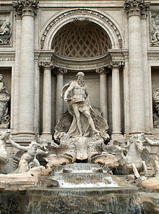 Trevi, Fontána, fontána di trevi, Řím, Itálie, Italština, Roma
