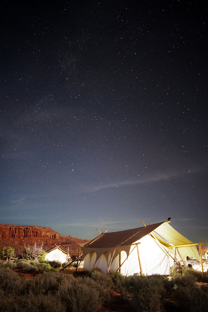 brun, part, telt, Star, Camping, nat, stjerne - rummet