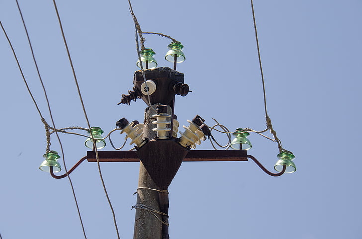 post, wire, insulators, electricity, cable, power Line, equipment