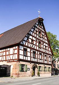 arkitektur, Ammer village, truss, historiskt sett, gamla stan, Fachwerkhaus, fasad
