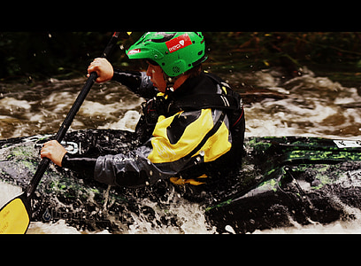 kayak, acqua, Paddle, acqua bianca, acqua selvaggia, adrenalina, casco