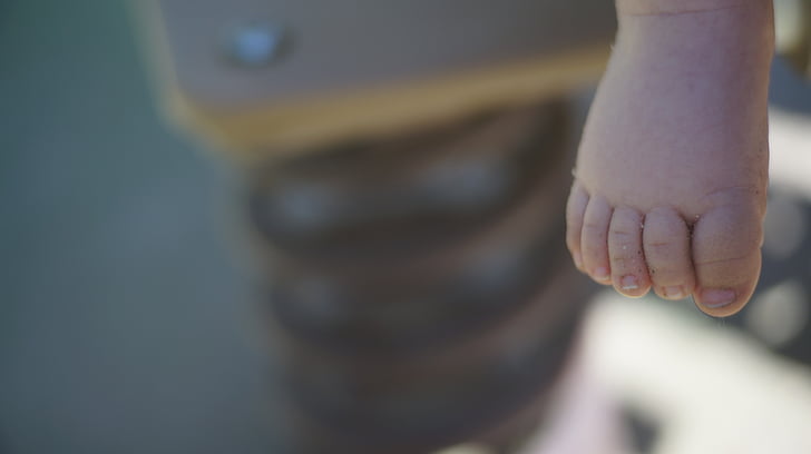voet, tenen, baby, schattig, mensen, menselijke hand, Close-up