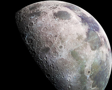 月, ハーフ ムーン, 半分, 月光, 天文学, ルナ, クレーター