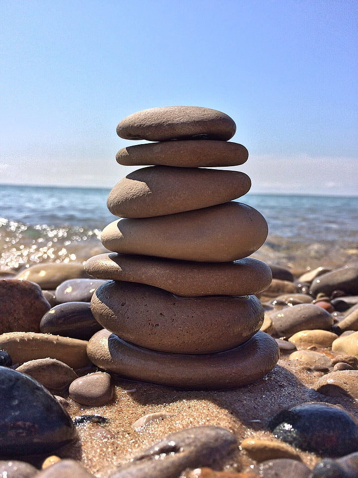 Roca, equilibri, pedra, Zen, harmonia, pila, còdols