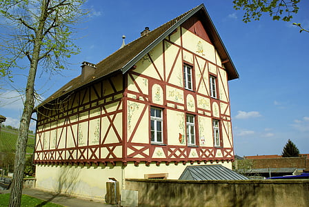 Riquewihr, Alsace, Frankrig, hus, studs, butik, arkitektur