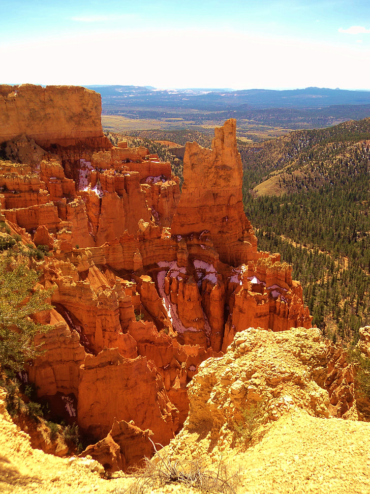Bryce canyon, bjerge, dalen, Canyon, Bryce, nationale, rød