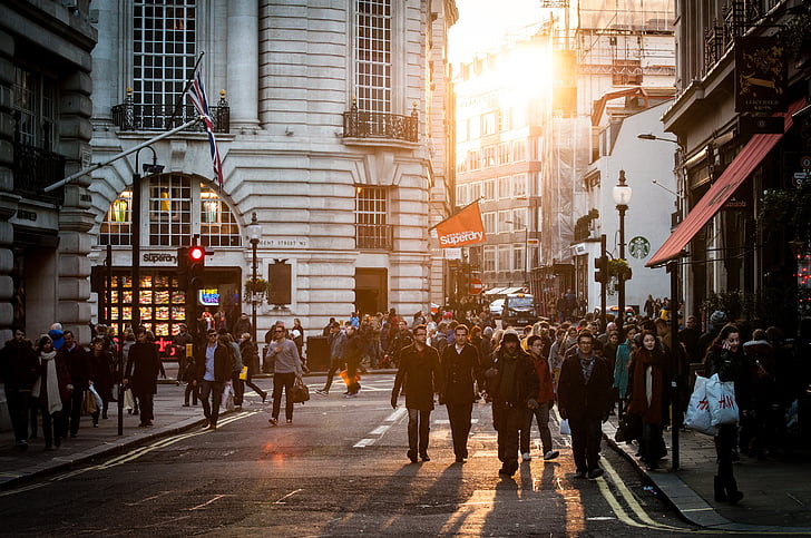 urbain, gens, foule, citoyens, personnes, ville, mode de vie