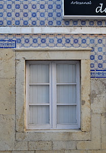 window, tiles, portugal, portuguese, tiled, blue tiles, architecture