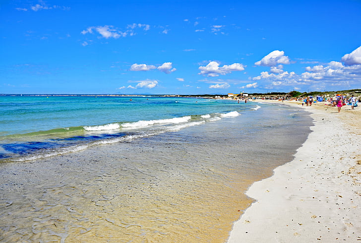 Playa es trenc, Mallorca, Baleary, Hiszpania, morze, krystalicznie czysta, wody
