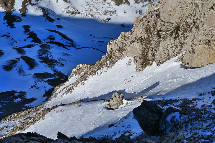 krajinky, Príroda, zimné, hory, Alpy, Pešia turistika, Hautes alpes pevné
