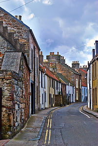 Anstruther, ulica, vzhod, neuk, Fife, Harbour, zgodovinski