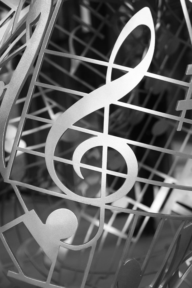clef, music, melody, treble clef, tonkunst, staves, sound