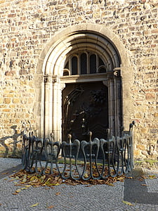 Église, St sebastian, porte, portail, entrée, romane, rhéto romane