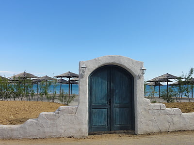 puerta, Playa, sol, pantallas, naturaleza, pared, arena