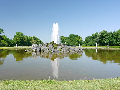 nymphenburg, munich, channel, fountain, water, park - Man Made Space, pond