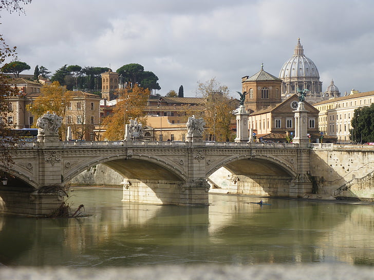 Rooma, Vatikaani, River, Bridge, Bridge - mies rakennelman, arkkitehtuuri, Euroopan