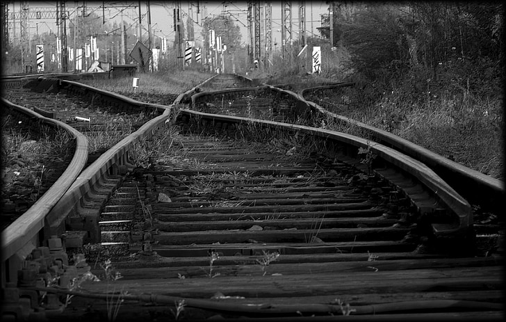 railway, tracks, railroad tracks, splint