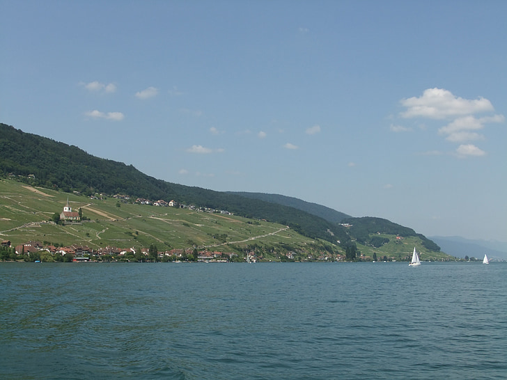 Biel, Lake biel, kesällä, Peter island, Sveitsi