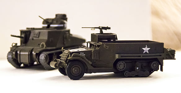 camion, militare, miniatură, vehicul, Armata, verde, blindate