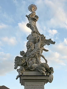 Wallsee, figurenbildstock, Maria immaculata, Marie Immaculée, sculpture, statue de, colonne