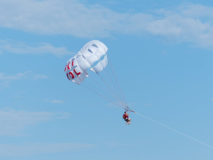 Parasailing, steuerbare Fallschirmspringen, hoch, Fallschirm, fliegen, Vogelperspektive, Paragliding