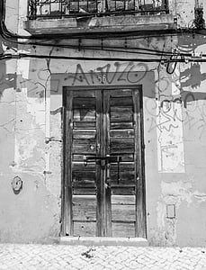puerta, decadencia, fachada, madera, roto, oxidado, la ciudad fantasma