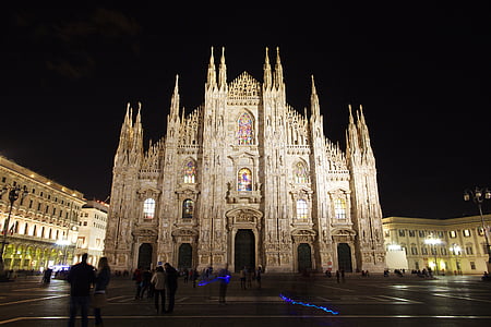 templom, gótikus, Milánó, építészet, székesegyház, gótikus stílusban, híres hely