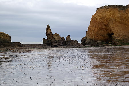 mare, Brittany, roccia, sabbia, acqua, lato, oceano