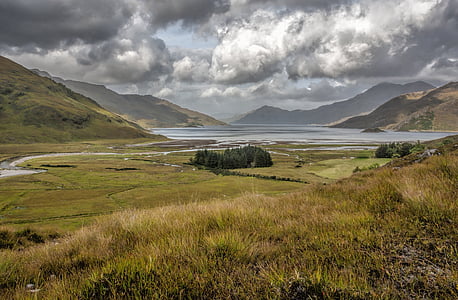 Loch hourn, Skotlandia, tinggi, pegunungan, Highland, bukit-bukit, Hourn