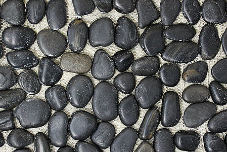 cailloux, tapis de galets, mur de pierres décoratives pour le, embarrassé, noir gris, réseau de galets, tapis