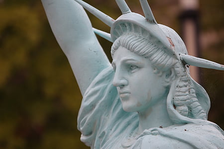 the statue of liberty, facial, sculpture, statue