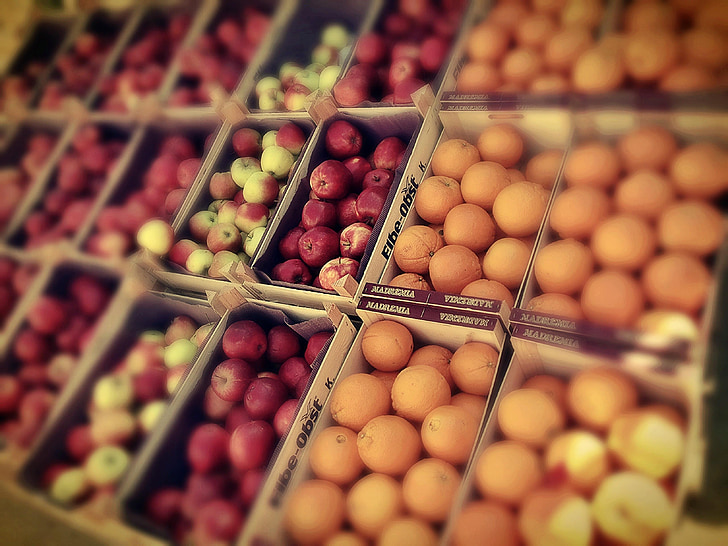 φρούτα, αγορά, Apple, φρούτα, τροφίμων, πορτοκάλια, βιταμίνες