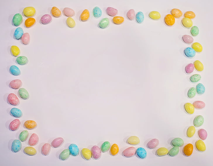 Pasen, grens, frame, Jelly beans, snoep, pastels, lente