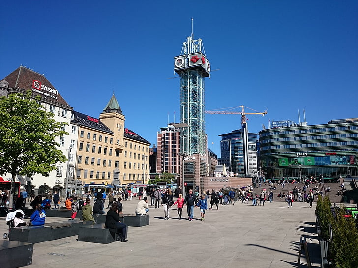 Oslo, Downtown, staden, arkitektur, moderna, stadsbild