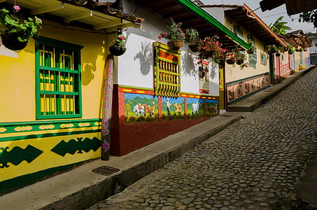 colombia, guatape, tourism, places of interest, holiday, city, colorful