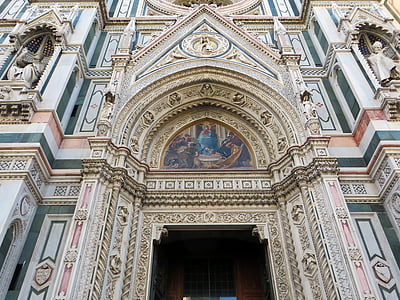 Italië, Florence, Santa maria del fiore, Kathedraal, het platform, Toscane, deuren
