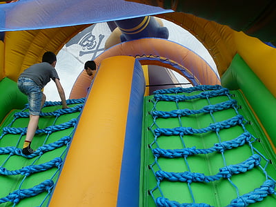 pirāts kuģa, bouncy castle, piepūšami, krāsains, bērniem, spēlēt, jautri