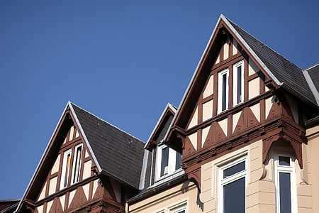Gable, truss, hjem, gamle, 1900, taket, arkitektur