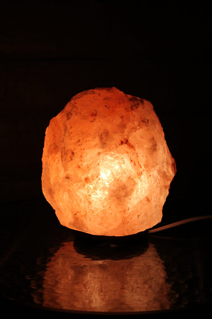 himalayan salt lamp, glow, health, orange, lamp, light, purity