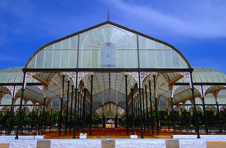 glasshus, Botanisk hage, Lal bagh, Bangalore, Karnataka, India