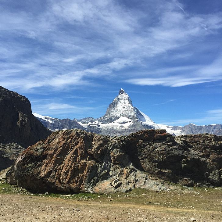 Matterhorn, Zermatt, neve, série 4000, paisagem, hörnligrat, montanhas altas