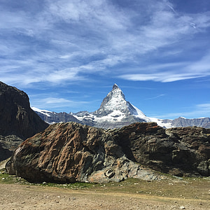 Matterhorn, Zermatt, sníh, série 4000, krajina, Hörnligrat, vysoké hory
