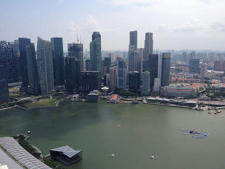 siluets, pilsēta, Singapūra, ēkas, Debesskrāpis, būvniecība, arhitektūra