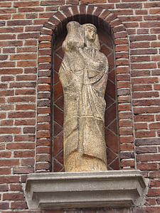 Hertogenbosch, gevelbeeld, emmaplein, plastiky, postavy, kresba, Památník
