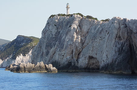 Lighthouse, på, ön, staden Lefkas