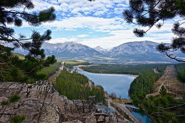 Canmore, Canada, søen, Rockies, bjerge, natur, Mountain