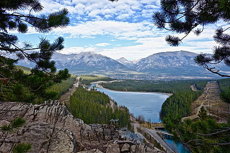 Canmore, Kanada, sjön, Klippiga bergen, bergen, naturen, Mountain